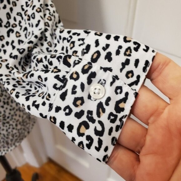Apt. 9 Leopard Print Hidden Button Front Close Size XS, classic business - Picture 8 of 11